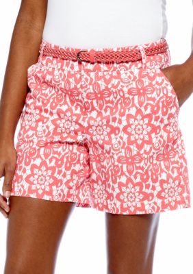 Madison Lace Print Belted Short