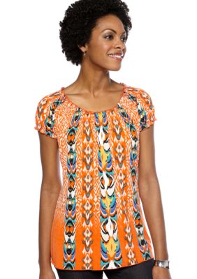Madison Smocked Neck Knit Top