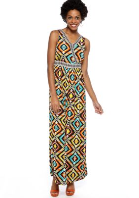 Madison Crossover Printed Maxi Dress