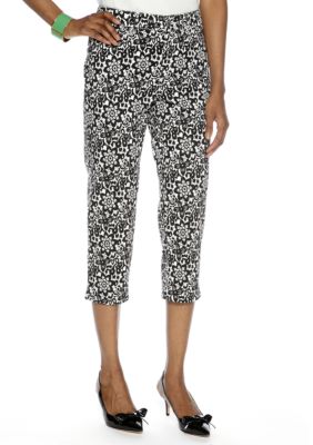 Madison Lace Print Twill Crop Pant