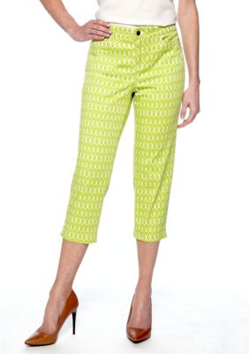 Madison Ikat Print Twill Crop Pant