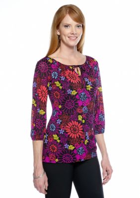 Madison Mesh Floral Peasant Top