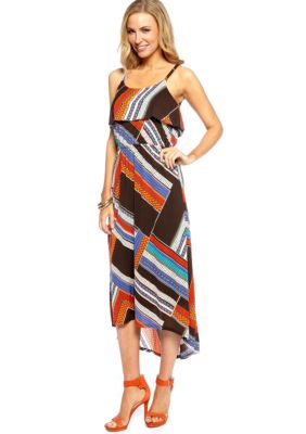 Madison Printed Popover Hi-Lo Maxi Dress