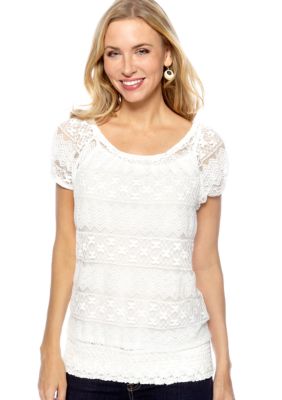 Madison Cap Sleeve Lace Pullover