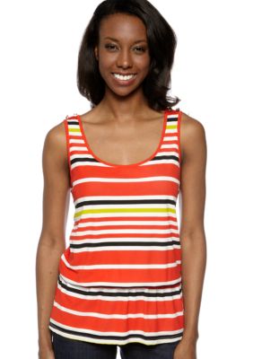 Madison Sleeveless Striped Mesh Top