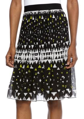 Madison Print Pleated Skirt