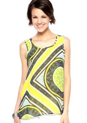 Madison Lattice Back Hi-Lo Woven Tank