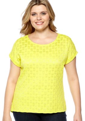Madison Plus Size Knit Back Lace Top