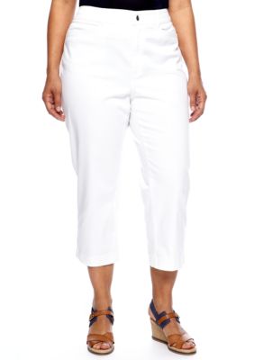 Madison Plus Size Solid Capri Pant