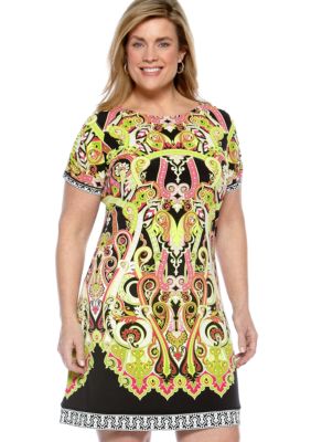 Madison Plus Size Placement Print Dress