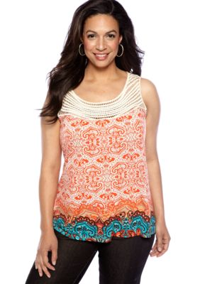 Madison Plus Size Crochet Trim Tank