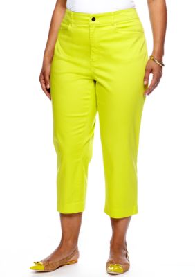 Madison Plus Size Solid Twill Crop Pant