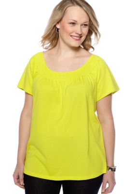 Madison Plus Size Smocked Neck Knit Top