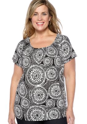 Madison Plus Size Printed Knit Top