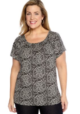 Madison Plus Size Smocked Neck Top