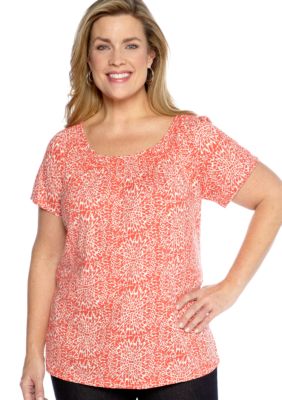 Madison Plus Size Smocked Neck Top