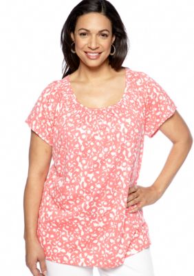 Madison Plus Size Smocked Neck Knit Top