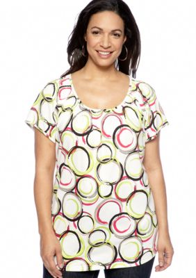 Madison Plus Size Smocked Neck Knit Top