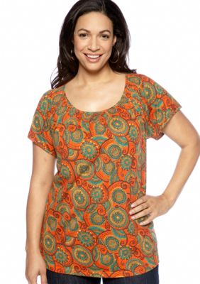 Madison Plus Size Smocked Neck Knit Top