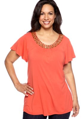 Madison Plus Size Knit Short Sleeve Top