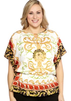 Madison Plus Size Open Sleeve Woven Shirt
