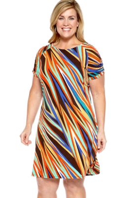 Madison Plus Size Ruched Sleeve Dress