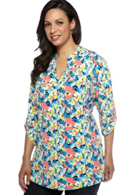 Madison Plus Size Jersey Roll Tab Tunic