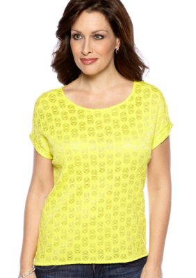 Madison Petite Knit Back Lace Top