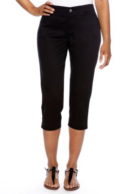 Madison Petite Solid Twill Crop Pant