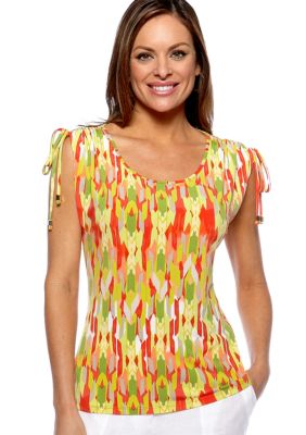 Madison Petite Shirred Sleeve Top