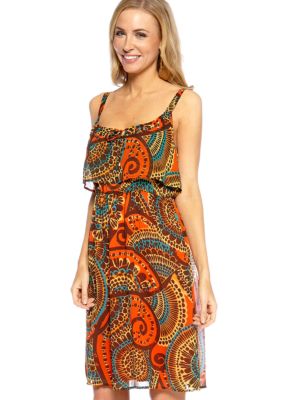 Madison Petite Printed Popover Dress