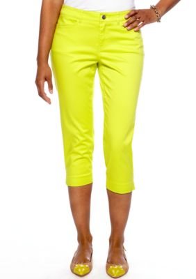 Madison Petite Solid Twill Crop Pant