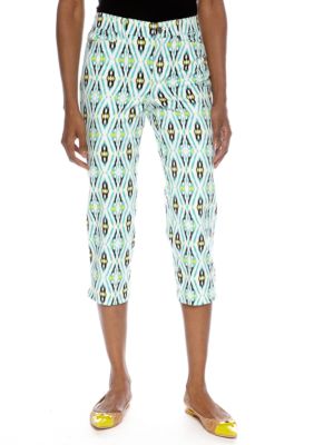 Madison Petite Southwest Ikat Crop Pant