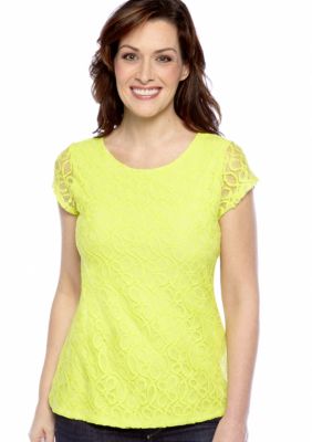 Madison Petite Lace Floral Top