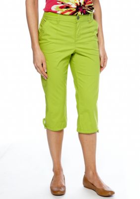 Madison Petite Knit Waistband Crop Pant