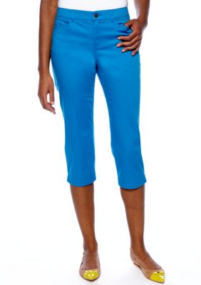 Madison Petite Solid Twill Crop Pant
