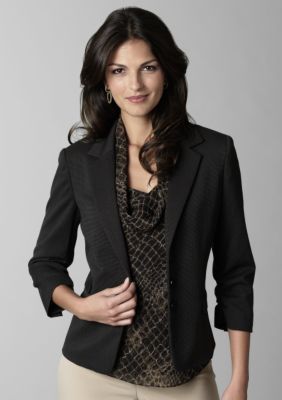 Kenneth Cole New York Three Button Three Quarter Sleeve Blazer
