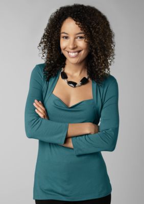 Kenneth Cole New York 3/4 Sleeve Drape Top