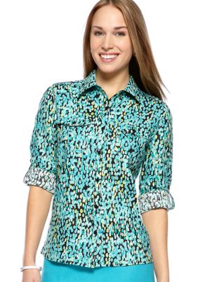 Kim Rogers Petite Linen Button Up Shirt