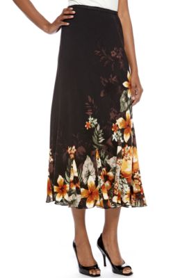 Kim Rogers Printed Gore Godet Skirt