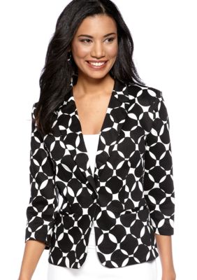 Kim Rogers&reg; Three Quarter Sleeve Printed Blazer