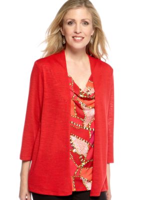 Kim Rogers&reg; 3/4 Sleeve Cozy 2Fer