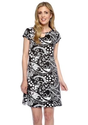 Kim Rogers Printed Hardware Sheath Dress