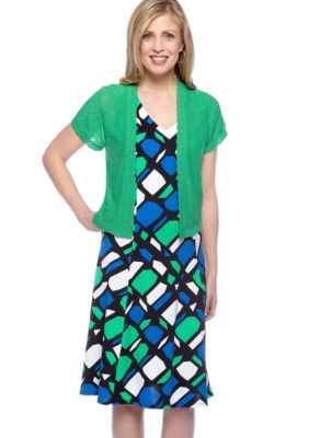 Kim Rogers Printed Princess Dress with Sweater
