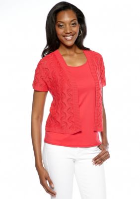 Kim Rogers Solid Open Front Shrug