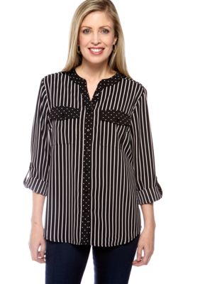Kim Rogers&reg; Three Quarter Sleeve Printed Utility Shirt
