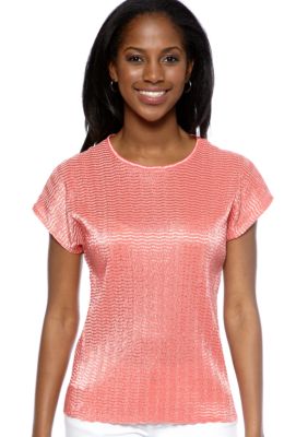 Kim Rogers Solid Short Sleeve Pullover Shirt
