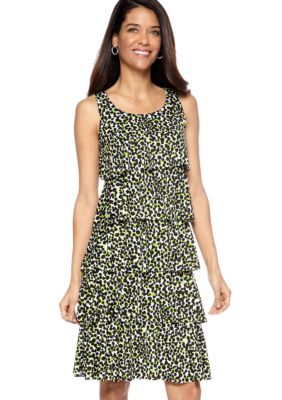 Kim Rogers Petite Sleeveless Tiered Ruffle Dress