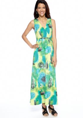 Kim Rogers Petite Printed Twist Front Maxi Dress