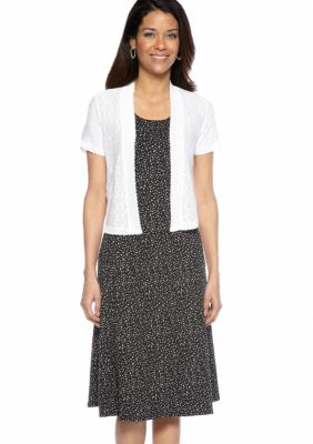 Kim Rogers&reg; Petite Printed A-Line Dress with Shrug